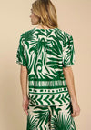 White Stuff Elisa Eco Vero Leaf Print Top, Green