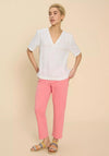 White Stuff Elodie Embroidered Linen Blend Top, Natural White