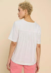 White Stuff Elodie Embroidered Linen Blend Top, Natural White