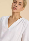 White Stuff Elodie Embroidered Linen Blend Top, Natural White
