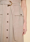 White Stuff Hazel Linen Blend Midi Shirt Dress, Light Natural
