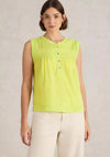 White Stuff Isla Button Detail Top, Yellow