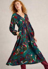 White Stuff Izzy Floral Midi Dress, Green Multi