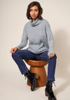 White Stuff Roll Neck Rib Jumper, Light Grey