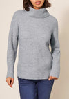 White Stuff Roll Neck Rib Jumper, Light Grey