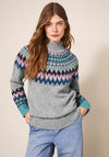 White Stuff Izzy Fairisle Jumper, Grey Multi