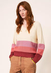 White Stuff Jennie Ribbed Wool Blend Jumper, Pink Multi