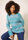 White Stuff Space Dye Wool Jumper, Teal