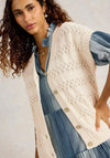 White Stuff Tessa Buttoned Knit Vest, Cream