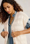 White Stuff Tessa Buttoned Knit Vest, Cream