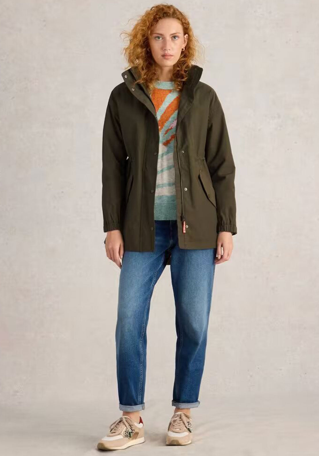 White Stuff Lexi Waterproof Coat, Khaki Green