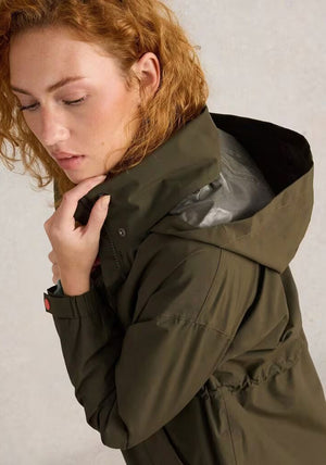 White Stuff Lexi Waterproof Coat, Khaki Green