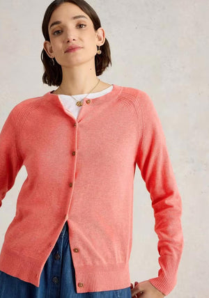 White Stuff Lulu Fine Knit Cardigan, Coral