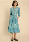 White Stuff Mabel Mixed Printed Dress, Teal