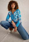 White Stuff Nelly Flower Print Top, Blue Multi