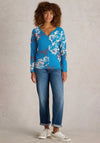 White Stuff Nelly Flower Print Top, Blue Multi