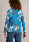 White Stuff Nelly Flower Print Top, Blue Multi