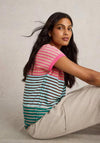 White Stuff Nelly Striped V Neck T Shirt, Multicoloured