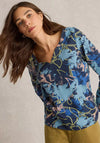 White Stuff Nelly Flower Print Top, Navy Multi