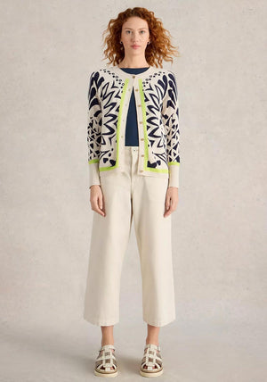 White Stuff Lulu Printed Cardigan, Beige Multi