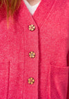 White Stuff Jamie Wool Blend Cardigan, Bright Pink