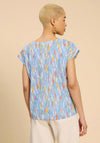 White Stuff Rae Organic Cotton Vest, Ivory & Blue