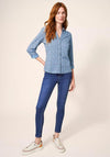 White Stuff Annie Cotton Jersey Shirt, Teal Multi