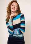 White Stuff Urban Colour Block Jumper, Teal Multi