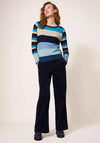 White Stuff Urban Colour Block Jumper, Teal Multi