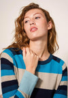 White Stuff Urban Colour Block Jumper, Teal Multi