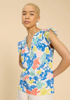 White Stuff Tessa Woven Frill Top, White Multi