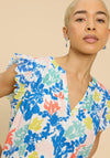 White Stuff Tessa Woven Frill Top, White Multi