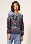 White Stuff Mila Bold Print Top, Navy Multi