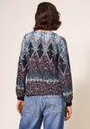 White Stuff Mila Bold Print Top, Navy Multi