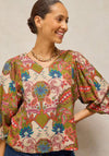 White Stuff Matilda Floral Print Blouse, Green Multi