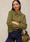 White Stuff Knitted Button Up Cardigan, Green