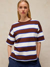 White Stuff Kat striped Top, Brown Multi
