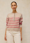 White Stuff Striped Knitted Jumper, Beige Multi