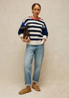 White Stuff Bea Button Collar Striped Jumper, Ivory Multi