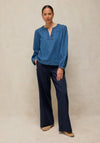 White Stuff Krystin Denim Look Blouse, Blue