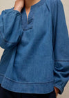 White Stuff Krystin Denim Look Blouse, Blue