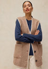 White Stuff Borg Longline Textured Gilet, Taupe