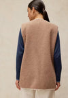 White Stuff Borg Longline Textured Gilet, Taupe