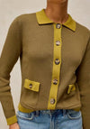 White Stuff Charlotte Collared Cardigan, Green