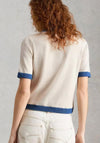 White Stuff Charlotte Short Sleeve Cardigan, Ivory and Blue