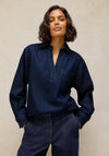 White Stuff Sage Denim Tunic Top, Dark Blue
