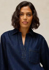 White Stuff Sage Denim Tunic Top, Dark Blue