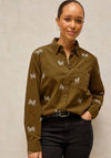 White Stuff Animal Embroidered Detail Shirt, Green