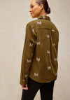 White Stuff Animal Embroidered Detail Shirt, Green