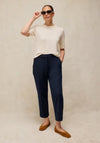 White Stuff Illy Cropped Straight Trousers, Navy